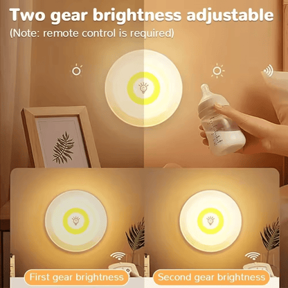 Dimmable LED Under Cabinet Lighting Kit with Remote Control - 6500K Cool White Light, Battery-Powered, Perfect for Closets & Kitchens (Batteries Not Included)