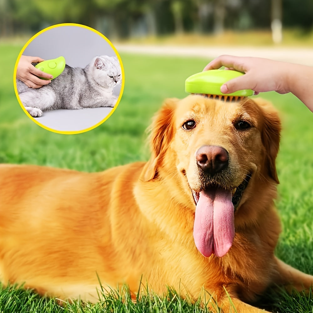 Cepillo de vapor para gatos, autolimpiable para eliminar pelos enredados y sueltos, cepillo de vapor para masajes, peine depilatorio para gatos y perros.