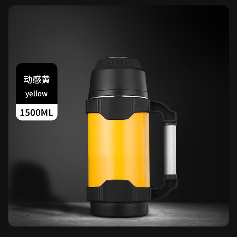 NRMEI Stainless Steel Travel Canteen – Large Capacity Portable Outdoor Vacuum Insulated Bottle with Tea Compartment, 60-Hour Heat Retention, 14+ Age Group Compatible, Dual 201 &amp; 304 Stainless Steel Construction