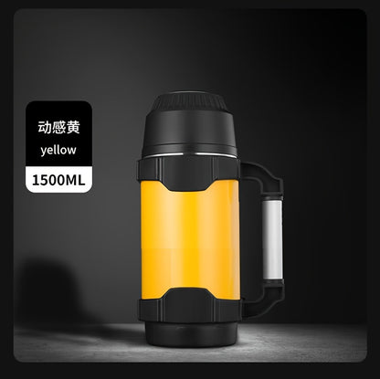 NRMEI Stainless Steel Travel Canteen – Large Capacity Portable Outdoor Vacuum Insulated Bottle with Tea Compartment, 60-Hour Heat Retention, 14+ Age Group Compatible, Dual 201 & 304 Stainless Steel Construction
