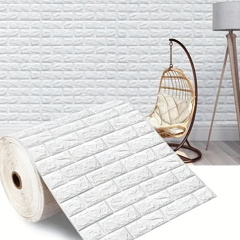 Modern 3D Peel-and-Stick Wall Decals - Easy Clean, Self-Adhesive Foam Wallpaper for Kitchen, Living Room, Bathroom, Hallway - European Home Decor, DIY Renovation, Easy Cut and Stick, Bedroom and Living Room Decor, 3D, Foam Wa
