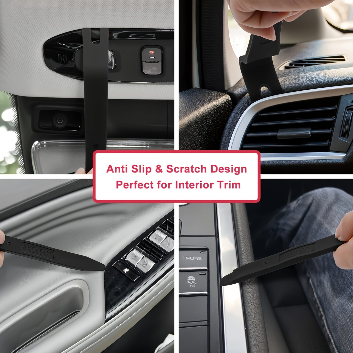 Juego de herramientas profesionales para desmontar el interior del coche: 4 o 5 piezas con palancas de plástico antirayaduras, aptas para clips y fijaciones de paneles de puertas.