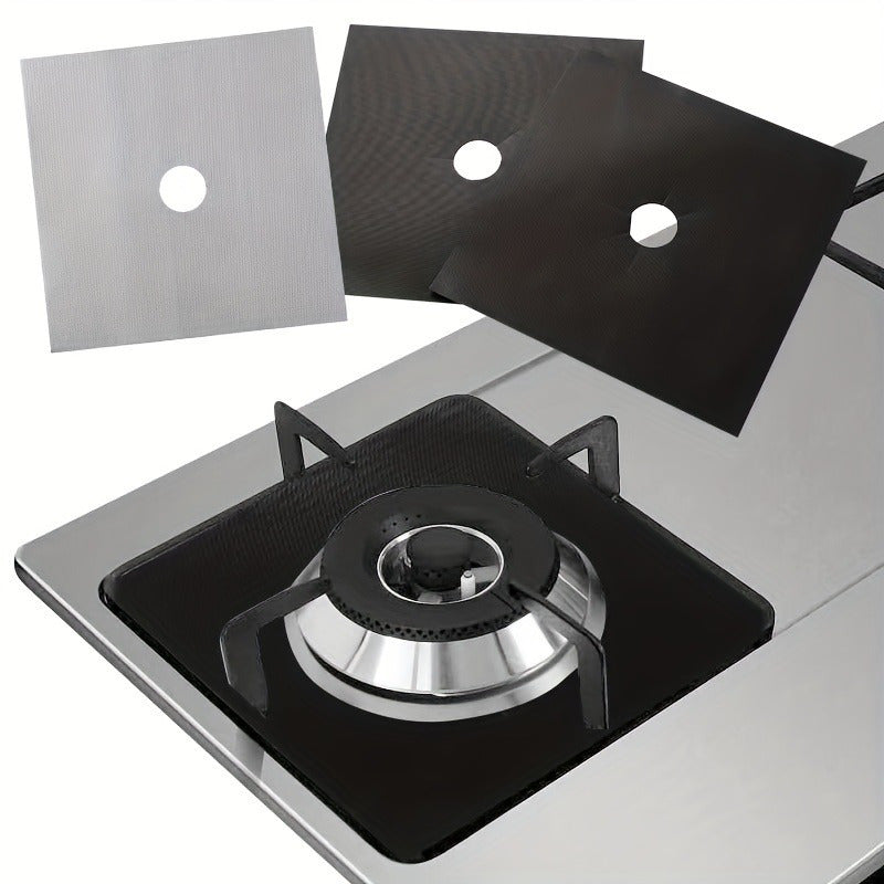 4pcs Double Thickness Non Stick Stove Burner Covers Reusable And Fast Cleaning For Gas Stoves Protects Cooking Surfaces And Prevents Scratches And Burns