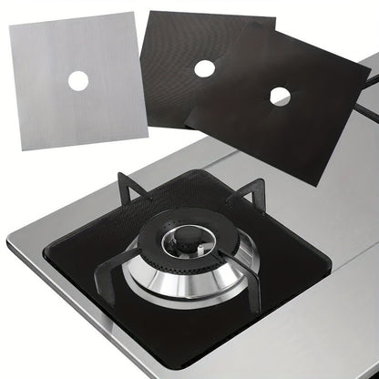 4pcs Double Thickness Non Stick Stove Burner Covers Reusable And Fast Cleaning For Gas Stoves Protects Cooking Surfaces And Prevents Scratches And Burns