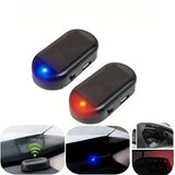 Alarma de simulación de coche con carga solar y USB, monitor antirrobo, luz roja y azul intermitente, protege tu coche contra robos.