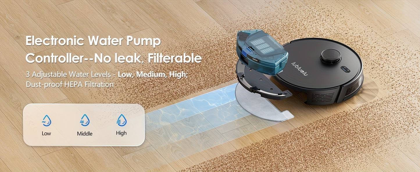 Robot Vacuum And Mop Combo 5000Pa, Lubluelu L15 Robot Vacuum, Auto-Charging, 5 Maps, 30 No-go Zones, WiFi/App, 3in 1 Robot Vacuum Cleaner for Pet Hair Carpet Hard Floor