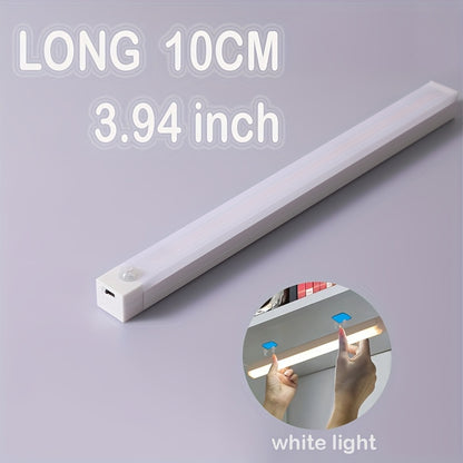 Smart Motion-Activated LED Light Strip - Wireless, Magnetic Mount, USB Rechargeable for Wardrobe, Kitchen, Desk & More