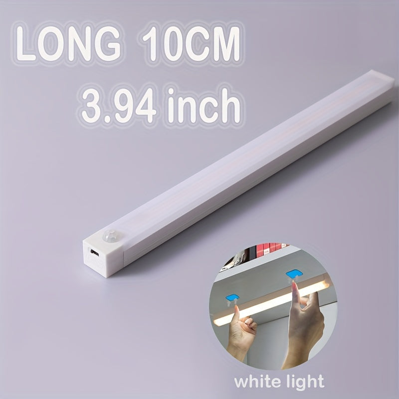 Smart Motion-Activated LED Light Strip - Wireless, Magnetic Mount, USB Rechargeable for Wardrobe, Kitchen, Desk & More