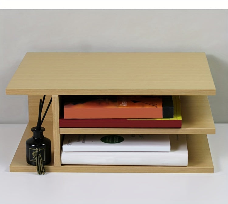 Square Wooden Fiberboard Desk Organizer - Sturdy Storage Rack for Office Supplies, Printer Stand, and Home Organization with Ample Space