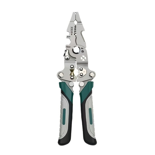 Collapsible Wire Stripping Pliers – Multi-Function Electrician Tool with Crimping, Cutting, and Wrench Features, Durable Chrome Vanadium Steel, Compact Foldable Design for Easy Storage, Ideal for Home, Outdoor, and Industrial Use