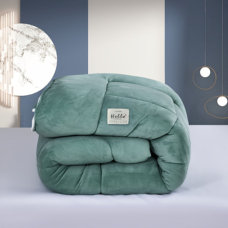 Reversible Plaid Comforter - Contemporary All-Season Quilted Duvet Insert with Box Stitch, Ultra Soft Milk Velvet Fabric, Medium Weight Polyester Fill, Machine Washable, Multipurpose - Available in 9 Sizes, Christmas Present