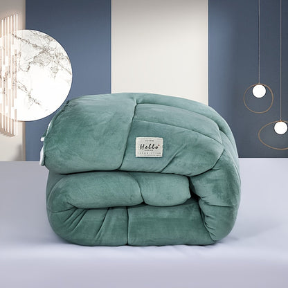 Reversible Plaid Comforter - Contemporary All-Season Quilted Duvet Insert with Box Stitch, Ultra Soft Milk Velvet Fabric, Medium Weight Polyester Fill, Machine Washable, Multipurpose - Available in 9 Sizes, Christmas Present