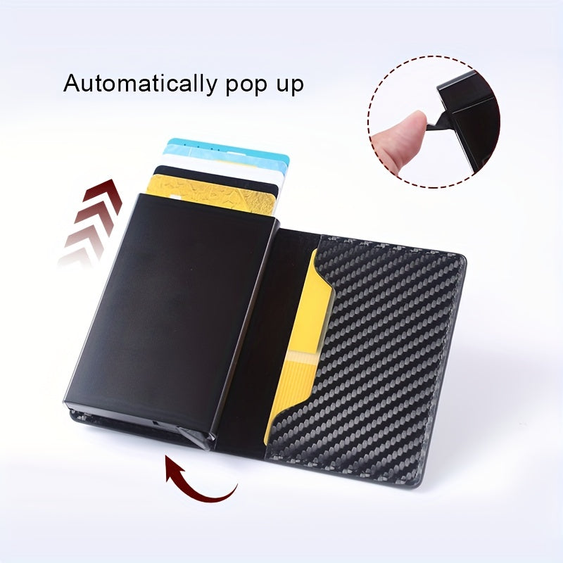 1pc Men's Minimalist Multi-Functional Anti-RFID Blocking Card Holder With 6 Card Slots, Protects ID &amp; Credit Cards, Ideal Gift For Men