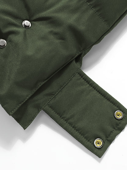 Men'S Solid Color Jacket, Comfy Warm Trendy Winter Cold-Proof Outwear As Gift