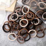50pcs/Set Women   Basic Hair Bands 4cm Simple Solid Colors Elastic Headband Hair Ropes Ties Hair Accessories Ponytail Holder