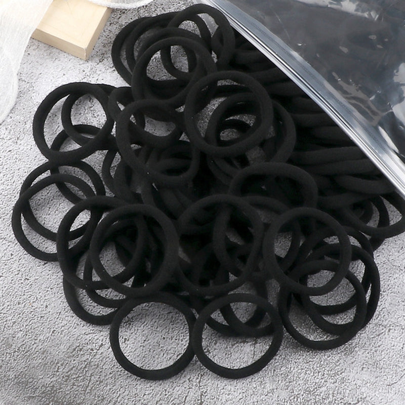 Juego de 50 bandas elásticas para el pelo para mujer, de 4 cm, de colores lisos y sencillos, accesorios para el cabello, coleteros.