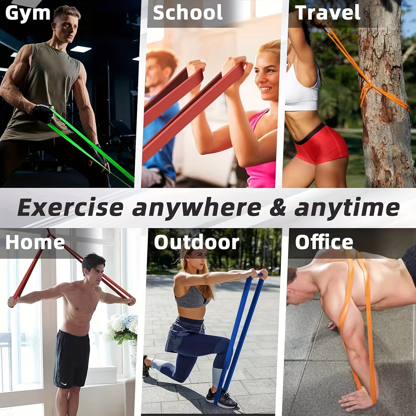Set of Extra-Heavy Duty Silicone Resistance Bands - Non-Slip, Perfect for Exercise, Fitness & Physical Training, Gym Equipment