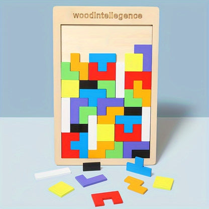 Building Blocks Puzzles Educational Toys Tangram Puzzles Smart Color 3D Colorful Building Blocks Games Educational Gifts For Kids Halloween Christmas Gift