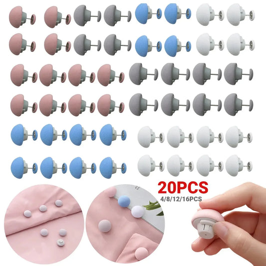 1-20pcs Bed Sheet Quilt Clip One Button Unlock Duvet Cover Fastener Clip Anti Slip Blanket Buckles Quilt Holder Fixer Grippers 
