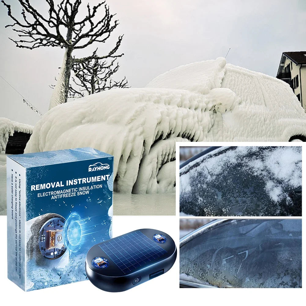 1-3pcs Solar Antifreeze Electromagnetic Molecular Car Windshield Snow Removal Device Glass Window Defogging &amp; Defrosting &amp; Deice 5-12V 