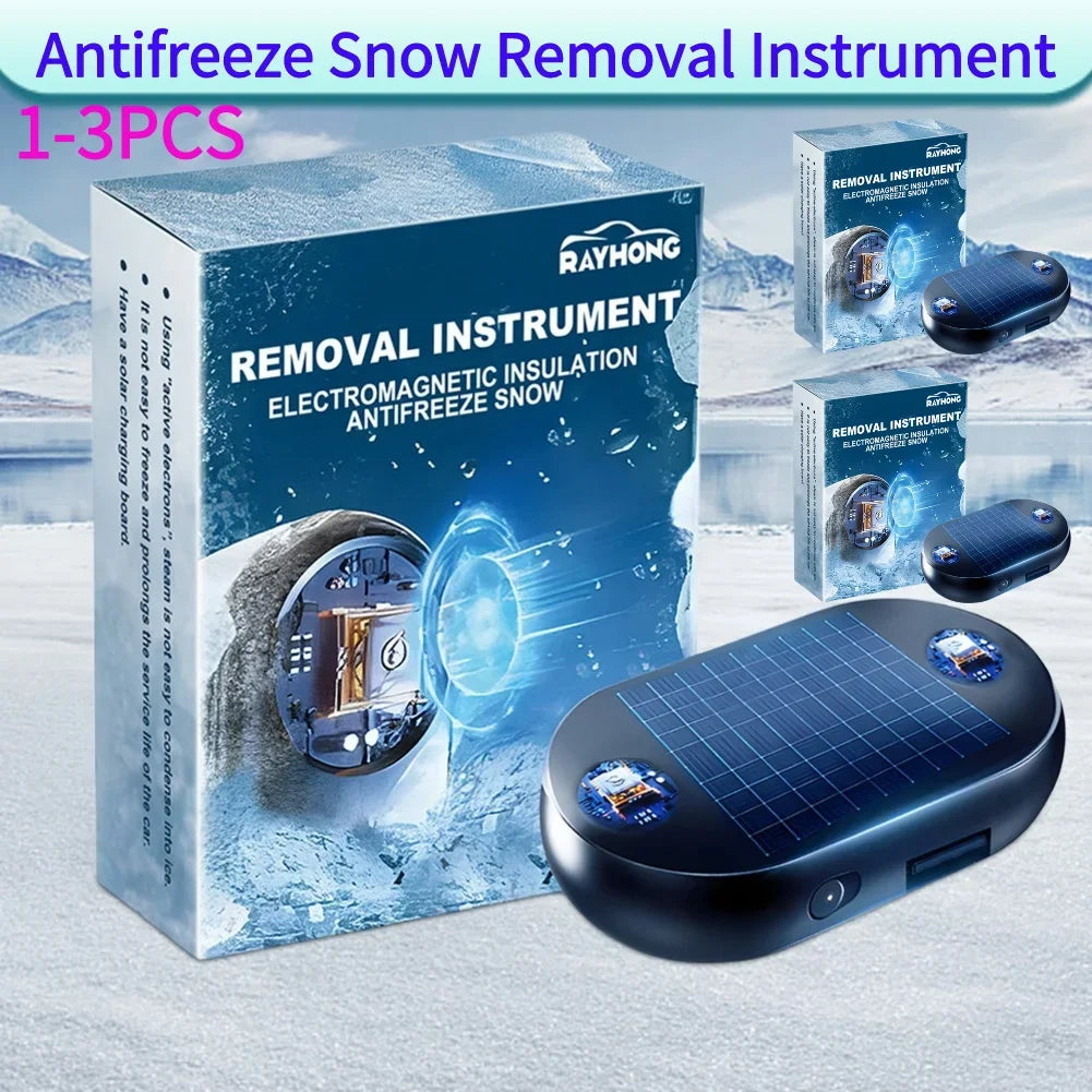 1-3pcs Solar Antifreeze Electromagnetic Molecular Car Windshield Snow Removal Device Glass Window Defogging &amp; Defrosting &amp; Deice 5-12V 