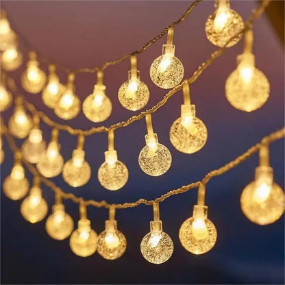 1.5/3M Christmas Lights Snowflake String Lights Fairy Lights Waterproof Star Ball LED Lamp for Home Christmas Tree Garden Decoration 