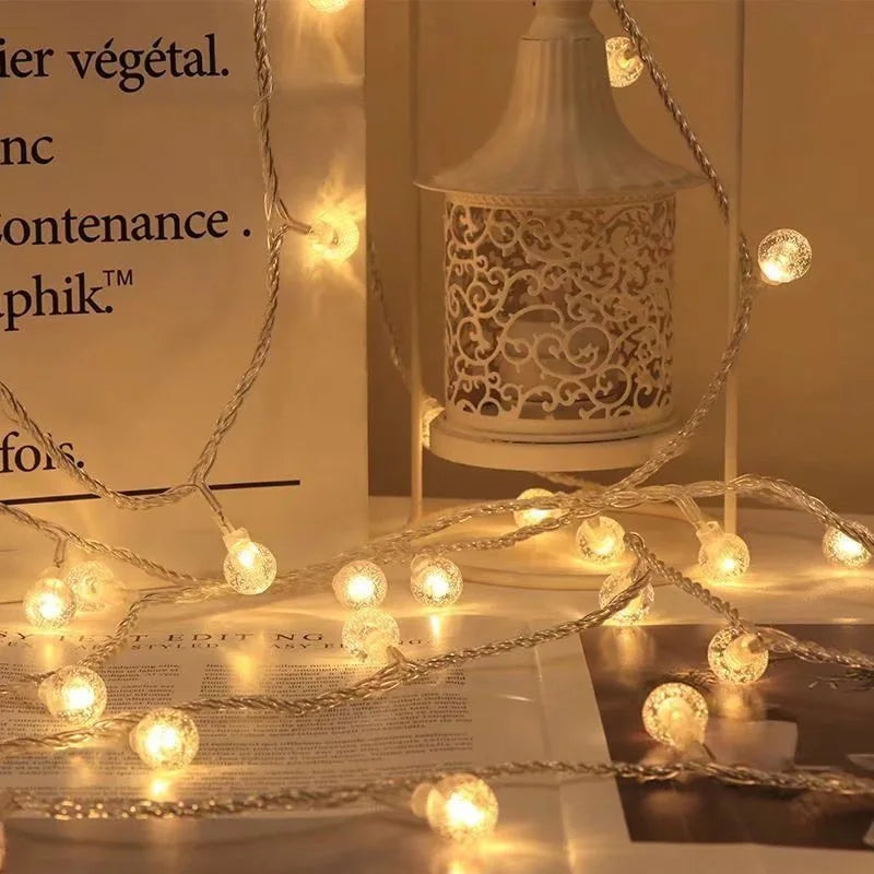 1.5/3m luzes de natal floco de neve luzes da corda luzes de fadas à prova dwaterproof água estrela bola lâmpada led para casa árvore de natal decoração do jardim