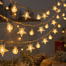 1.5/3m luzes de natal floco de neve luzes da corda luzes de fadas à prova dwaterproof água estrela bola lâmpada led para casa árvore de natal decoração do jardim
