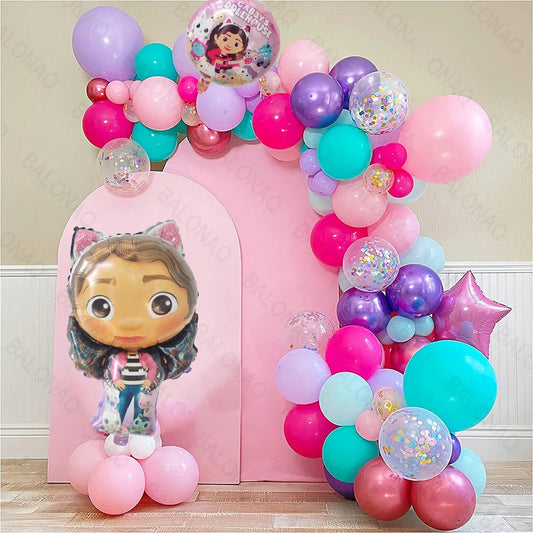 1 conjunto gabby casa de bonecas gatos balão bolas de látex crianças festa de aniversário decoração chá de bebê suprimentos hélio globos crianças