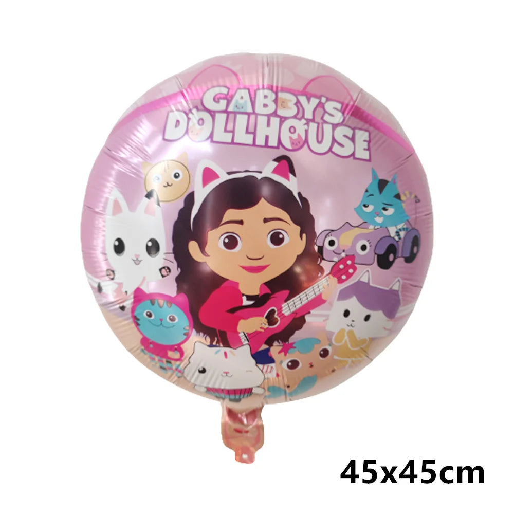 1 juego de globos de látex con forma de gato para casa de muñecas Gabby, decoración para fiestas de cumpleaños infantiles, suministros para baby shower, globos de helio para niños 