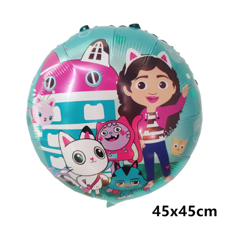 1 conjunto gabby casa de bonecas gatos balão bolas de látex crianças festa de aniversário decoração chá de bebê suprimentos hélio globos crianças