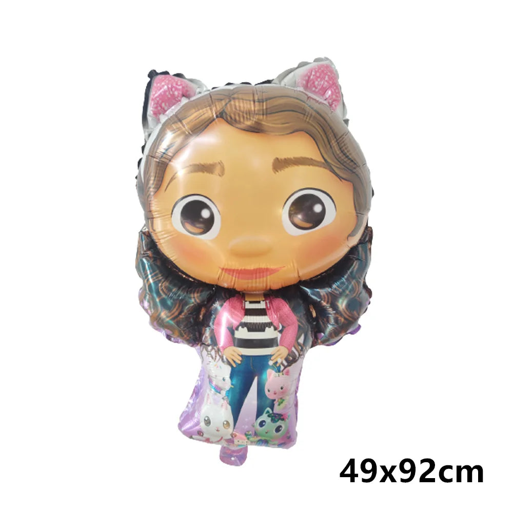 1 juego de globos de látex con forma de gato para casa de muñecas Gabby, decoración para fiestas de cumpleaños infantiles, suministros para baby shower, globos de helio para niños 