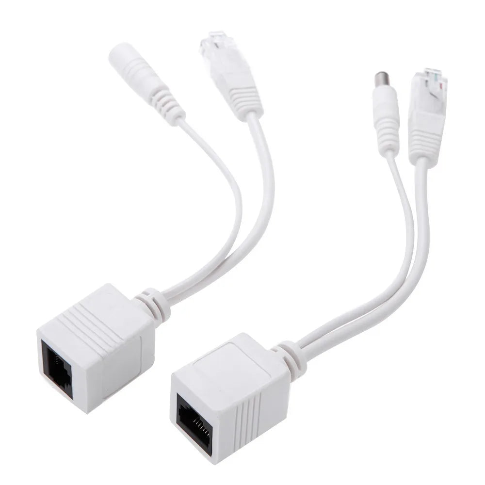 1 par Cabo POE Passivo Power Over Ethernet Cabo Adaptador Módulo de Alimentação Injector POE Splitter RJ45 12-48v Para IP Camea