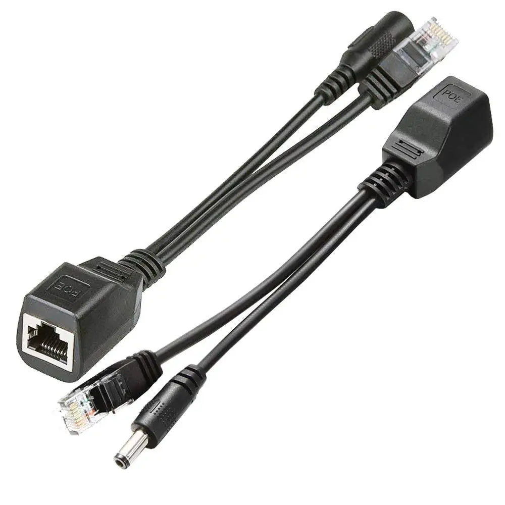 1 par Cabo POE Passivo Power Over Ethernet Cabo Adaptador Módulo de Alimentação Injector POE Splitter RJ45 12-48v Para IP Camea