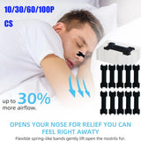 Tiras nasales para respirar fácilmente, 10/30/100 unidades, para dormir mejor, no invasivas, antirronquidos para adultos y niños. 