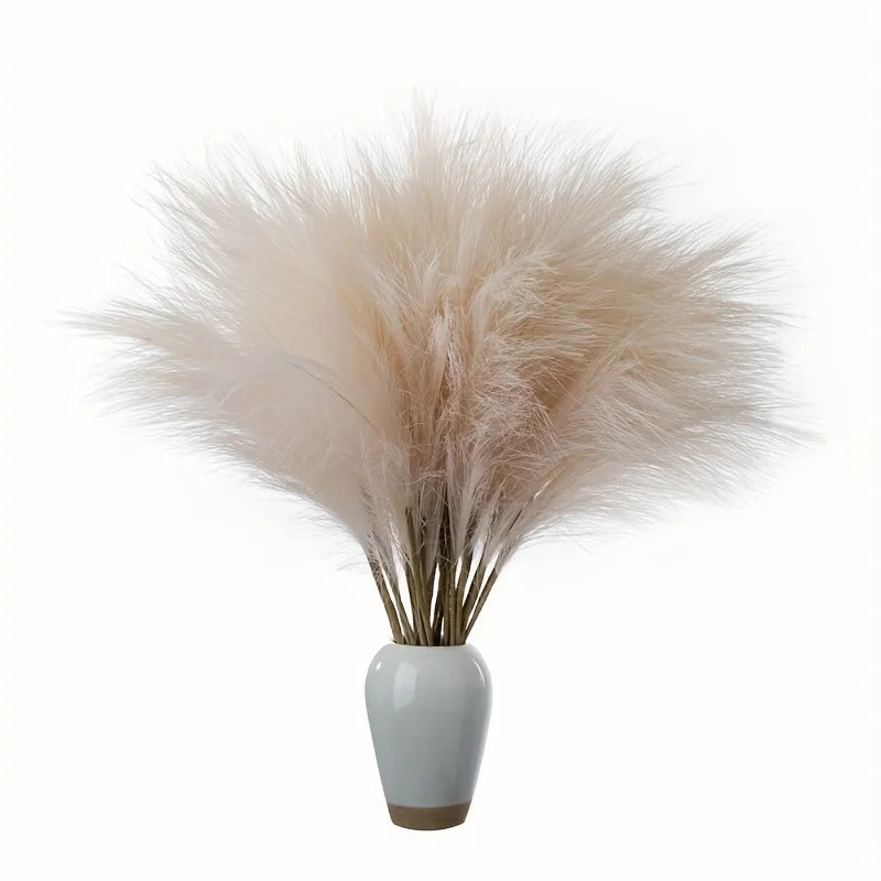 10pcs Fake Pampas Grass, Pampas Grass for Floor Vase, Tall Pampas Grass Decor for Vase Fillers, Boho Rustic Farmhouse Home Decor 