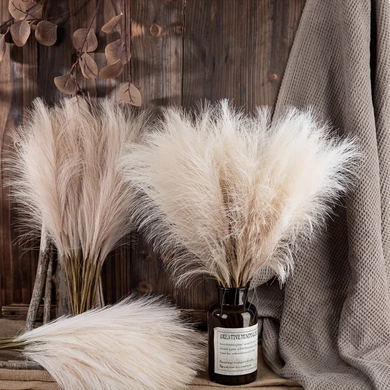 10pcs Fake Pampas Grass, Pampas Grass for Floor Vase, Tall Pampas Grass Decor for Vase Fillers, Boho Rustic Farmhouse Home Decor 