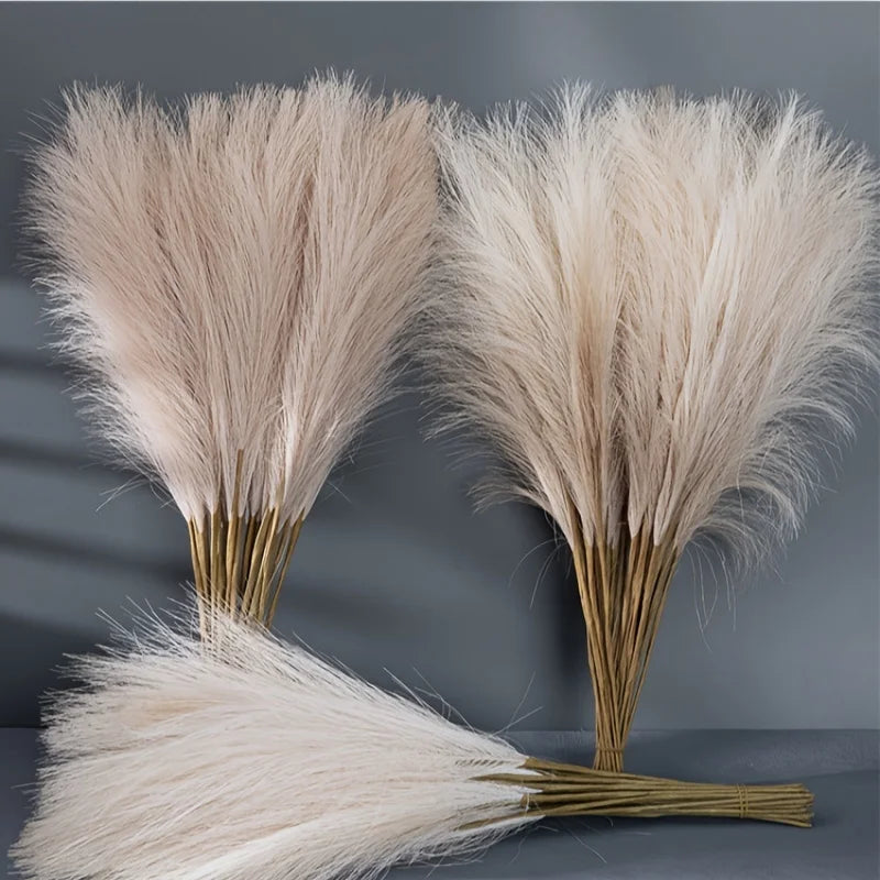 10pcs Fake Pampas Grass, Pampas Grass for Floor Vase, Tall Pampas Grass Decor for Vase Fillers, Boho Rustic Farmhouse Home Decor 