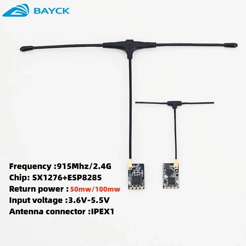 10pcs Bayck ELRS Receiver 915MHz/2.4GHz Nano ExpressLRS with T-Type Antenna Support WiFi Upgrade for RC FPV Drone Parts 