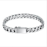 100% S925 Sterling Silver Bracelet 8mm Punk S925 Silver Jewelry Never Fade Carry Certificate Men Women Jewelry Gifts 