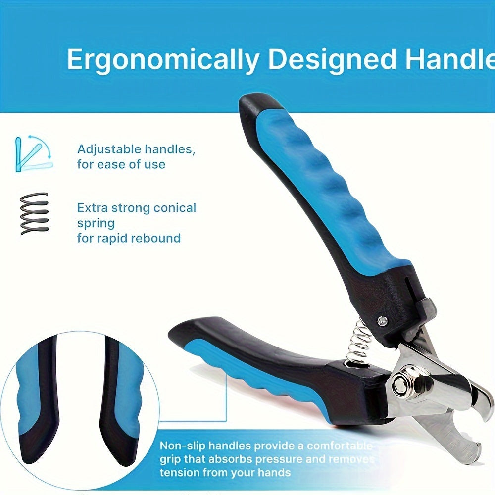 Stainless Steel Pet Nail Clipper with Splash Guard - Safe Grooming Tool for Dogs & Cats, 1pc