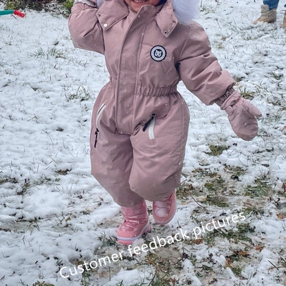 Trajes de esquí para exteriores para niñas y niños, mono cálido de invierno con capucha y bolsillos con cremallera, abrigo, monos