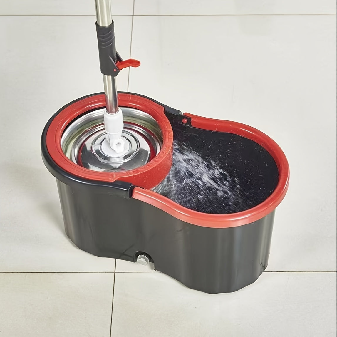 Juego de cubo de fregona giratorio para el hogar con cubo y trapeador, cubo giratorio de plástico en forma de ocho, sin lavado a mano, secado automático