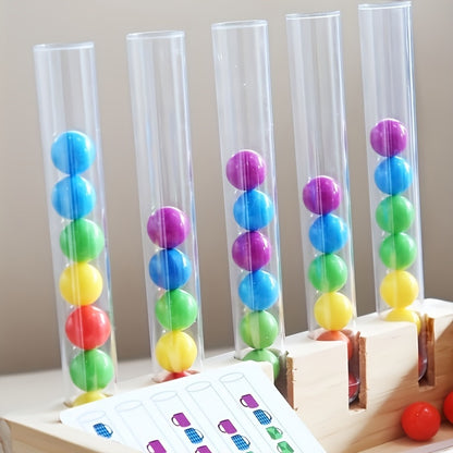 Early Education Clip Test Tube Color Bead Children Color Cognitive Hand-eye Coordination Brain Educational Toys Halloween Christmas Gift