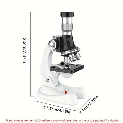 High-Definition Educational Microscope for Youngsters - 1200x Magnification, Triple Zoom Levels (100x/600x/1200x), Includes Slides & Accessories, Perfect for Science Exploration & Early Learning