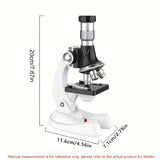 High-Definition Educational Microscope for Youngsters - 1200x Magnification, Triple Zoom Levels (100x/600x/1200x), Includes Slides &amp; Accessories, Perfect for Science Exploration &amp; Early Learning