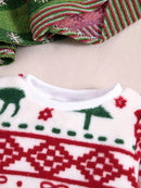 Traje de franela de otoño e invierno con estampado de dibujos animados de Navidad para niña, ropa interior cálida de dos piezas para niña