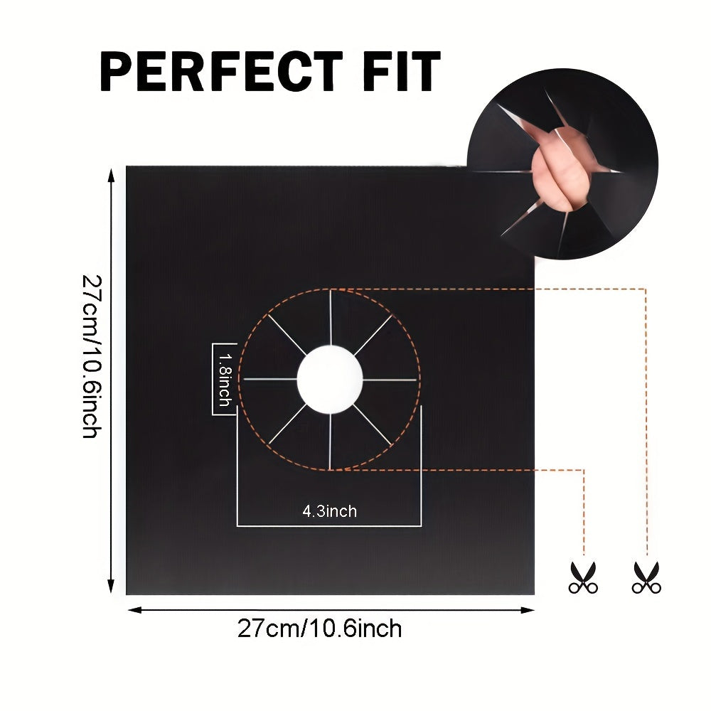 4pcs Double Thickness Non Stick Stove Burner Covers Reusable And Fast Cleaning For Gas Stoves Protects Cooking Surfaces And Prevents Scratches And Burns