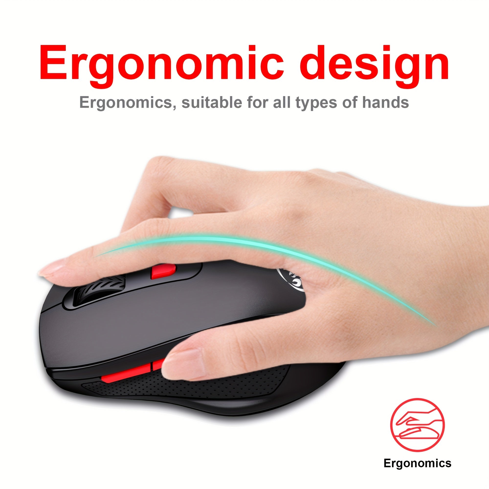 HXSJ - T67 Office Wireless Mouse, 2.4 G Wireless Connection For Birthday/friend Gift