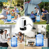 USB Rechargeable Electric Water Bottle Pump - Automatic Dispenser for 3-5 Gallon Jugs, Portable Camping Drinkware Accessory by Sanhao